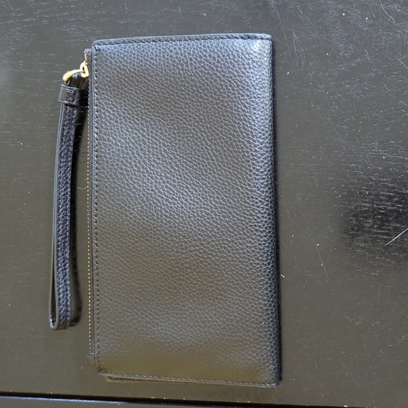 Coach Black Leather Zipper Wallet Wristlet - Picture 3 of 4